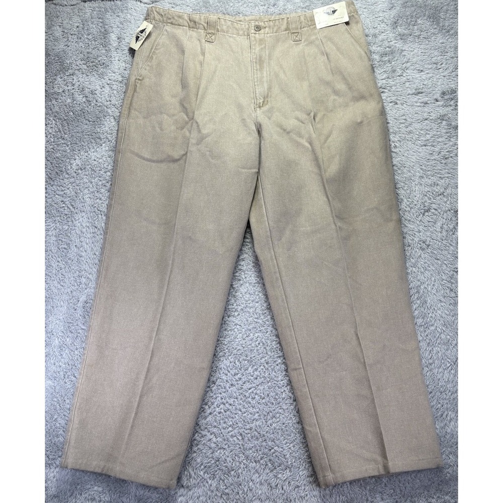 NWT VTG Dockers Mens 40x28.5 Khaki Pants Pleated Cotton Chino Classic Fit
